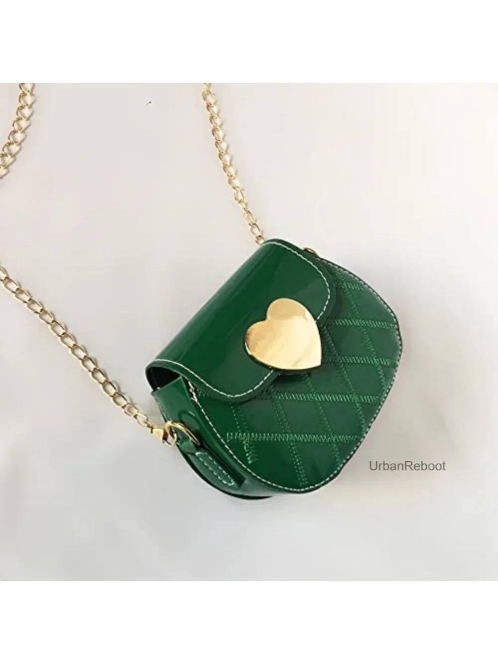Girls Mini Saddle Bag PU Leather Crossbody Purse Detachable Chain Strap